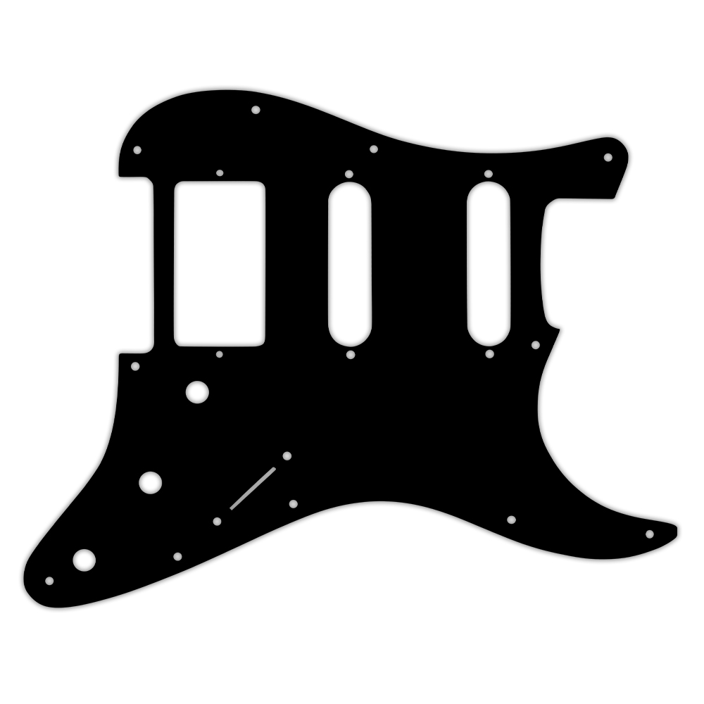 Dopro 11 Hole ST Strat One Humbucker Guitar Pickguard Scratch Plate Fits Fender Delonge Black 3 Ply