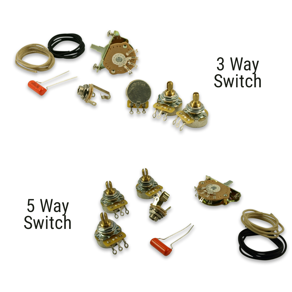 WD Upgrade Wiring Kit For Fender Stratocaster Style Guitars